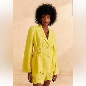 Farm Rio Bright Yellow Blazer